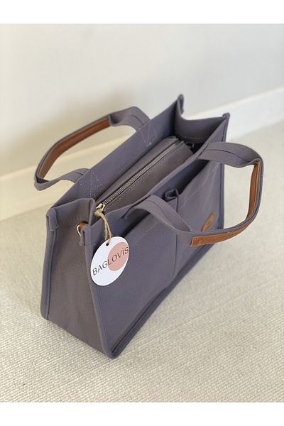 BAGLOVİS Canvas Shoulder Bag with Precepts
