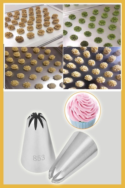 ELGALA كريمة من الفولاذ المقاوم للصدأ - طرف كيس ضغط مخفوق 1 قطعة + 4 أكياس ضغط