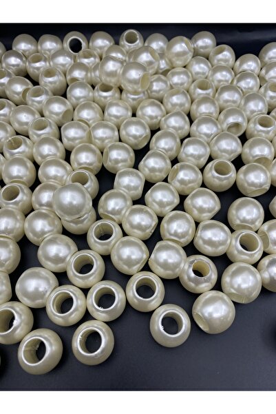 Hedef Bijuteri İri Delikli 50gr 18mm Krem Renk Lüks / Lüx Kaplama Plastik İnc...