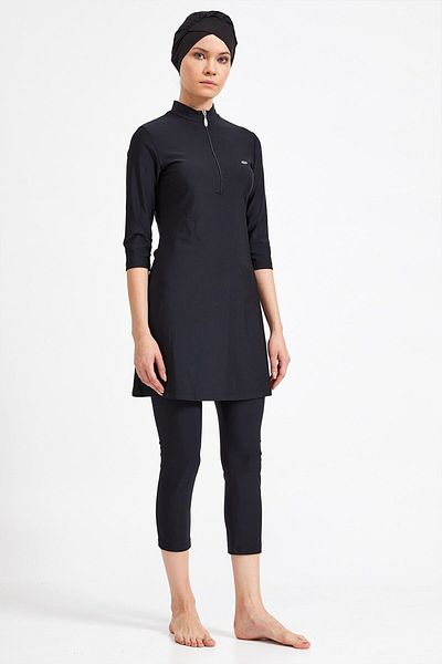 Adasea Γυναικείο Lycra Semi Closed Hijab Μαγιό 3400 Μαύρο
