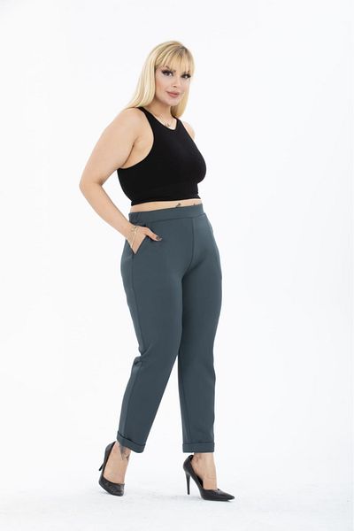 Esina Women's Diver / Scuba Fabric Ankle Length Trousers