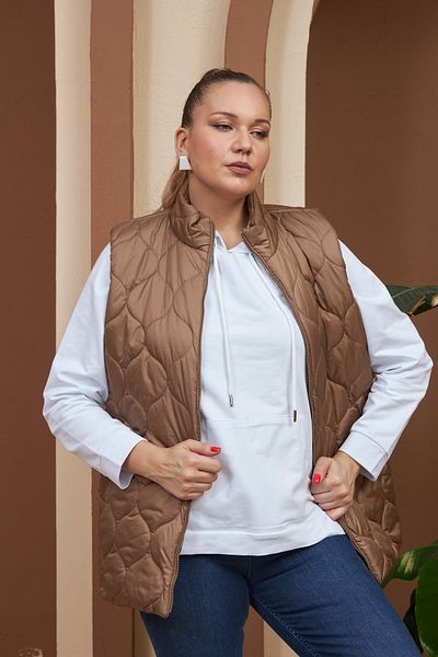 RMG Quilted Plus Size Mink Vest