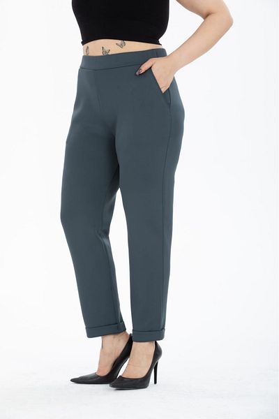 Esina Women's Diver / Scuba Fabric Ankle Length Trousers