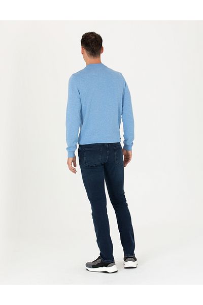Pierre Cardin PİERRE CARDİN SLIM FIT ΥΦΑΝΤΟ ΣΚΟΥΡΟ ΜΠΛΕ ΤΑΝΙΝΤ ΠΑΝΤΕΛΟΝΙ