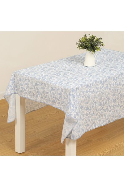 2M1N Coated Carefree Tablecloth Blue - Waterproof, Stain Resistant