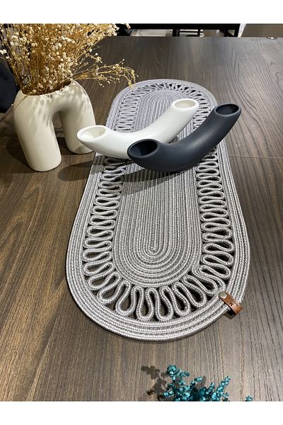 MaVaux Modern Natural Jute, Patterned, Wicker, Placemat, Table, Coffee Table Cloth Runner. 30x80