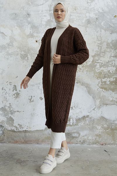 InStyle Bitter Brown Yelsa Knitwear Cardigan