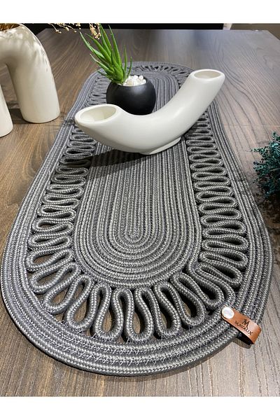 MaVaux Modern Natural Jute, Patterned, Wicker, Placemat, Table, Coffee Table Cloth Runner. 30x80