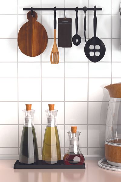 ATA HOME Χαλάκι οργάνωσης δοσομετρητή σαπουνιού σιλικόνης, βάση λαδιού πολλαπλών χρήσεων, βάση παρουσίασης υγρού σαπουνιού 26x10 cm