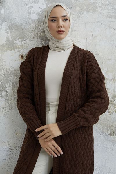 InStyle Bitter Brown Yelsa Knitwear Cardigan