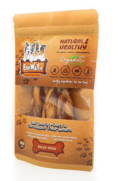 Eva & Wall-e Köpek Kemiği Ödül Kemiği Kurutulmuş Taze Bully Stick Çiğneme, %100 Doğal Sığır Örgü Kamış 3 Adet