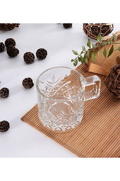 Paşabahçe New Series Timeless 3 Sizes 6 Pieces 18 Piece Glass-Cup Set with Handle - 195cc/250cc/315cc