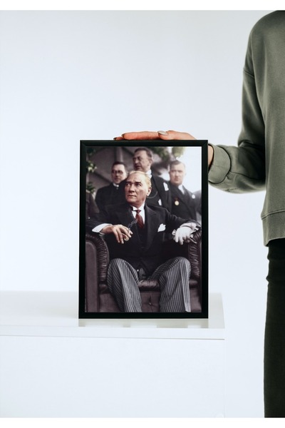 caddehediye ASALET MUSTAFA KEMAL ATATÜRK Ahşap Mdf Çerçeve Görünümlü Tablo Dekor