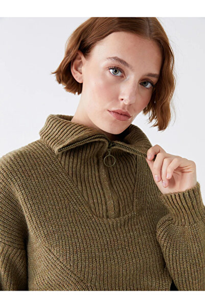 LC Waikiki LCW Casual Dik Yaka Düz Uzun Kollu Kadın Triko Kazak