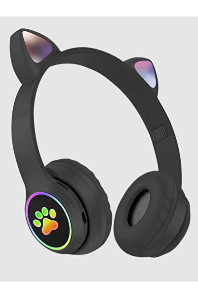 BLUE SPECTRUM Kablosuz Bluetooth Kulaküstü Rgb Işıklı Kedi Desenli Kulaklık K...