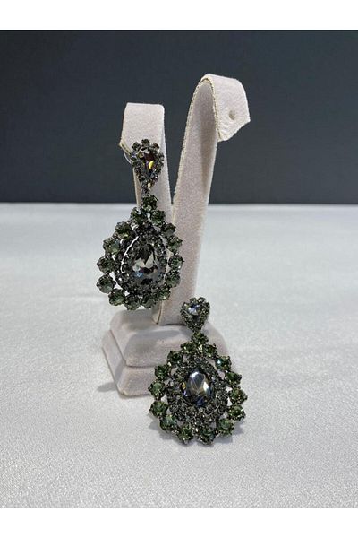Hobigram Earring Types Evening Dress Earrings *Stoned Drop Model*