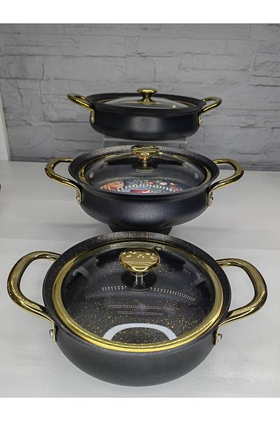 ALANYA HOME DECOR LUXURY GRANITE FIELD SET WITH LID 6 PIECES LUXURY GRANITE FIELD SET WITH LID 6 PIECES