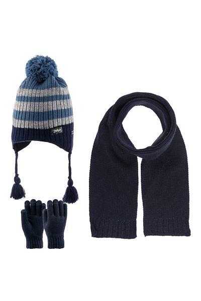 Kitti 4-8 ani Băiat Eșarfă Beanie Mănuși Set 3 piese