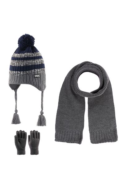 Kitti 4-8 ani Băiat Eșarfă Beanie Mănuși Set 3 piese