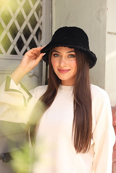 REMSA Γυναικείο βελούδινο καπέλο κουβά RKŞ-01 Μαύρο