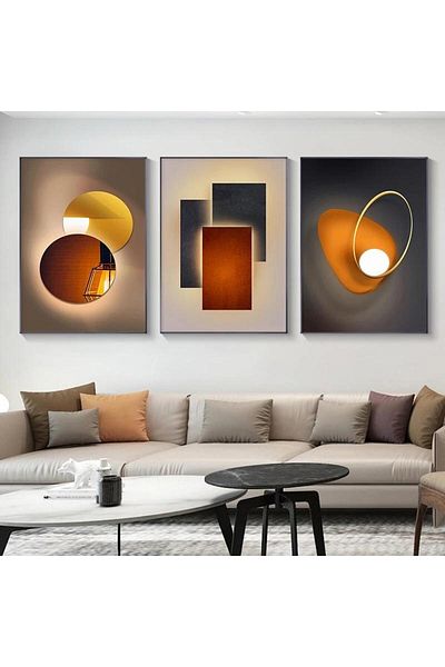 Linacci Set of 3 Black Thin Framed Abstract Geometric Metal Glass Tables