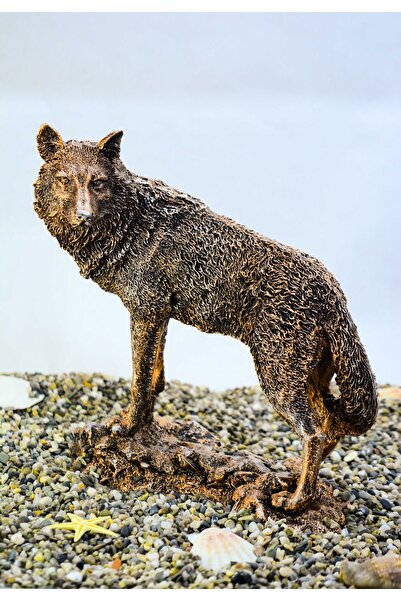 Narçiçeği Takı ve Hediyelik Eşya Bozkurt Kurt Dekoratif Heykel Bronz Biblo