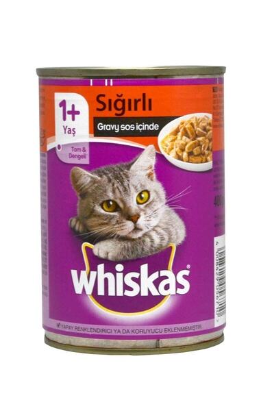 Whiskas Kedi Maması 400 gr Konserve Sığır Etli 24 Adet 4008429056710