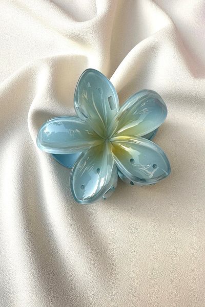 yucelique Hibiscus Lotus Aloha Flower Emi Jay Design Clothespin Hair Clip (7.5 CM)