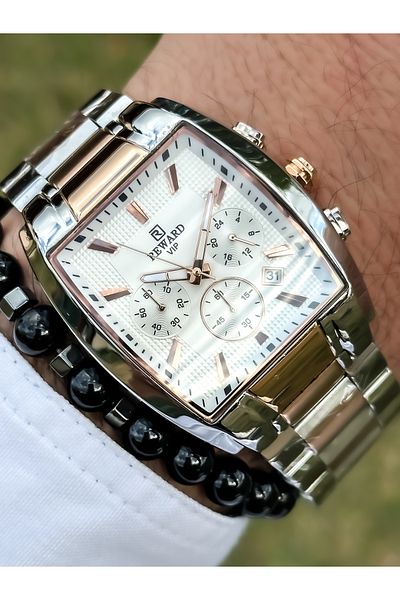 Reward Functions Active New Collection Rose/Silver Color Men's Wristwatch+Bracelet