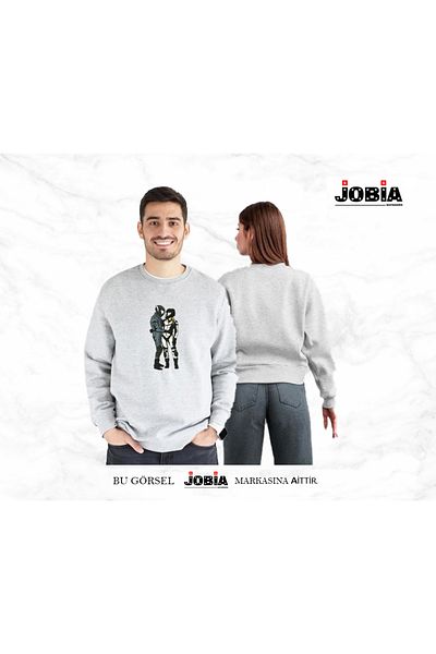 Jobia Outdoors Unisex Motor Passions Lover Couple Combination Φούτερ με λαιμόκοψη 3 κλωστών Σετ 2 τεμαχίων