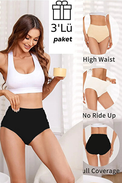 BENİMOLMALI Ψηλόμεσο εσώρουχο χωρίς ραφές Laser Cut Νέας γενιάς Σλιπ 3-συσκευ...