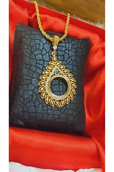 barisiva gold 22 ayar altın kaplama çeyrek takılan kolye 60 cm zinciriyle bir...