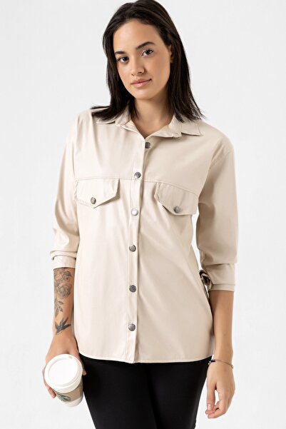 ubmbutik Довга шкіряна куртка базового кольору каменю