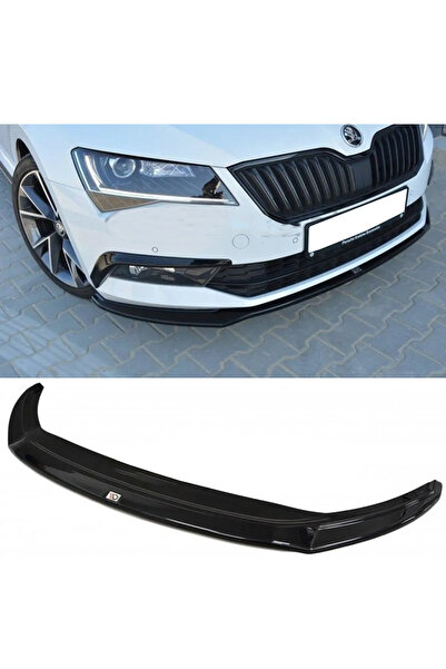HasAkman Skoda Superb 2015 2016 2017 2018 Uyumlu Ön Lip Parlak Siyah Ön Ek Pl...
