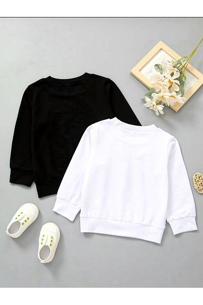 Serays moda Черно-бял суитшърт за момичета/момчета