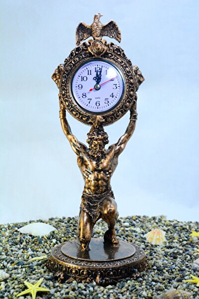 Narçiçeği Takı ve Hediyelik Eşya Yunan Tanrısı Atlas Büyük Boy Saat Heykel Biblo