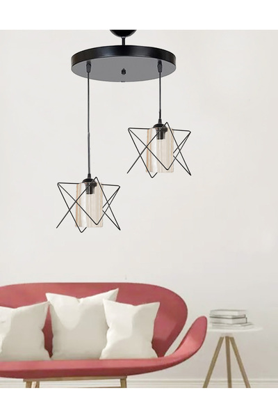 Etsylight Prizma Glass Lüx 2 Salon Avize, Cam Avize, Mutfak Avize, Antre Avize, Çocuk Odası Avize