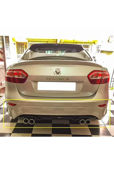 MKG Otomotiv Renault Fluence Makyajlı Sağ Sol Çift Çıkışlı Arka Ek Mat Siyah Plastik 2009 - 2016