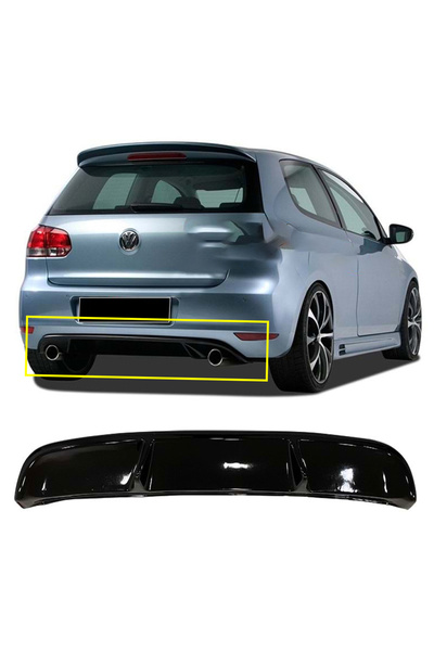HasAkman Volkswagen Golf 6 GTI Difüzör Parlak Siyah Difizör Plastik 2009 2010...