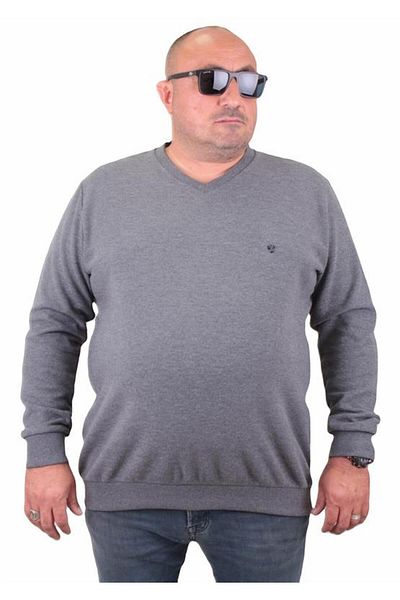 Starbattal Μεγάλο μέγεθος Thessaloniki V-Neck Classic Sweat 23201 ANTHRACITE
