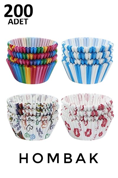 Hombak 200 Pieces Muffin Cupcake Paper, Colored Paper Muffin Cake Mold