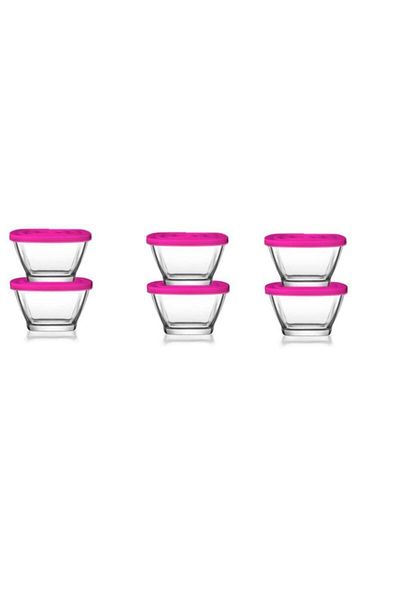 LAV Glass Storage Container with Lid 6 Pieces - Storage Set