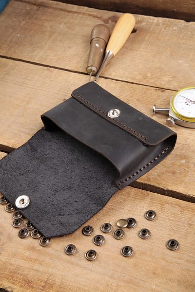 New Coast Leather 1900's Γνήσιο & Πραγματικό Δερμάτινο Χειροποίητο Μαύρο Ανδρικό Καρτοθήκη