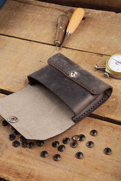 New Coast Leather 1900's Γνήσιο & Πραγματικό Δερμάτινο Χειροποίητο Ανδρικό Καπνιστό Κάτοχος Κάρτας