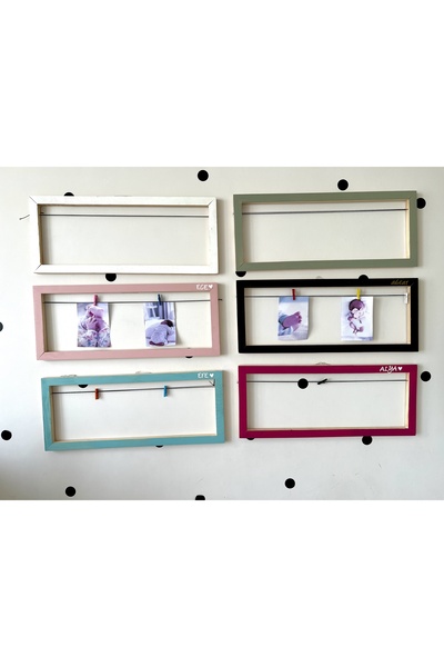 mogokids Bebek Renkli Ahşap İpli fotoğraf çerçevesi