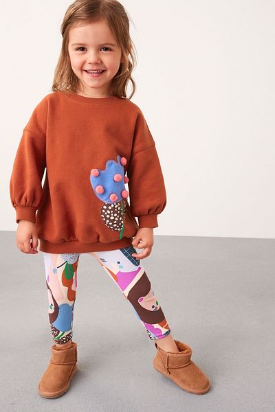 Next Baby 100% Cotton Cinnamon Sweat Tights Top and Bottom Set