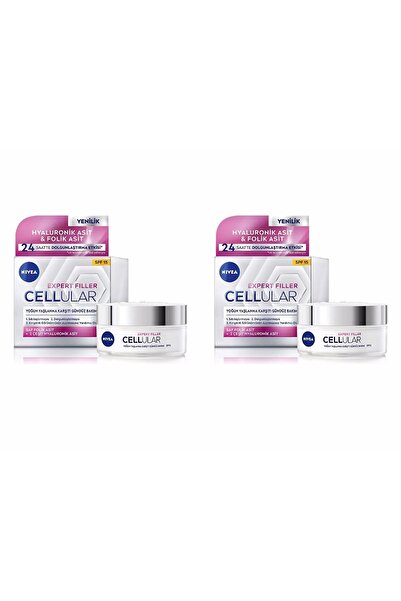 NIVEA 2 Adet Nivea Cellular Expert Filler Yoğun Yaşlanma Karşıtı Gündüz Yüz Kremi SPF15 50 Ml