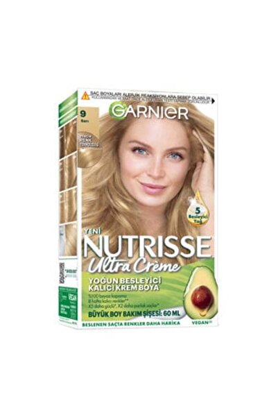 Garnier ( KİL MASKESİ HEDİYE ) Garnier Nutrisse Ultra Creme Saç Boyası - 9 Sa...