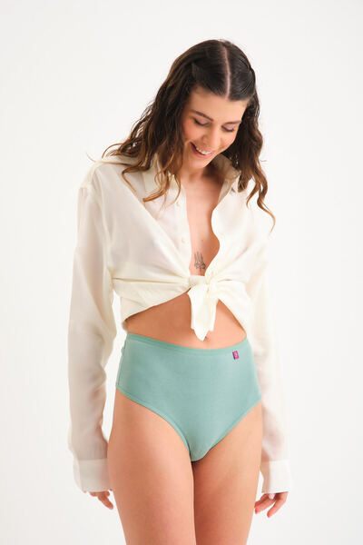 Joshs Pamuklu Yüksek Bel Tanga Külot Tekli -high Waist Thong Yeşil