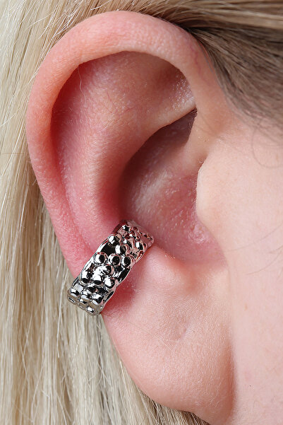 depozoom Gümüş Kaplama Ayarlanılabilir Sıkıştırılabilir Conch Orbital Earcuff Küpe